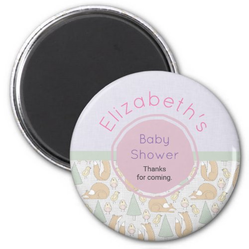 Cute Woodland Creatures Baby Shower Thank You Magnet
