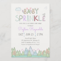 Cute Woodland Creatures Baby Sprinkle Invitation