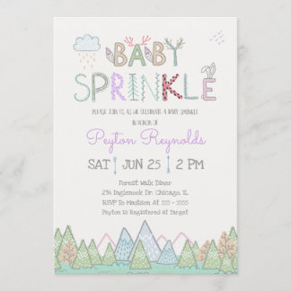 Cute Woodland Creatures Baby Sprinkle Invitation