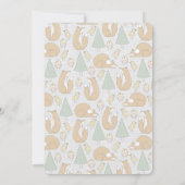 Cute Woodland Creatures Pattern Baby Shower Invite (Back)