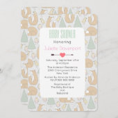 Cute Woodland Creatures Pattern Baby Shower Invite (Front/Back)