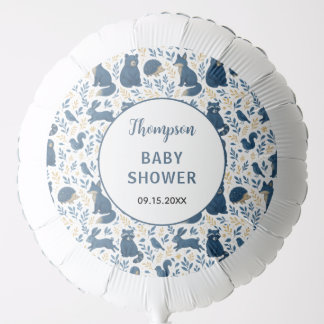 Cute Woodland Creatures |Rustic Forest Baby Shower Balloon