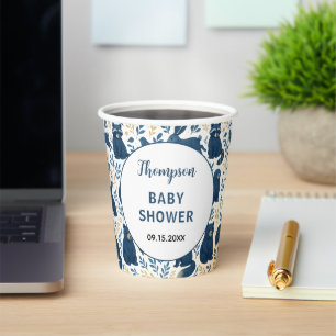 Cute Woodland Creatures  Rustic Forest Baby Shower Paper Cups