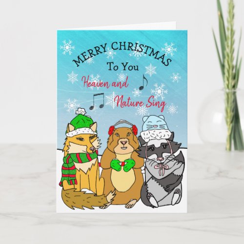 Cute Woodland Creatures Themed Christmas Card