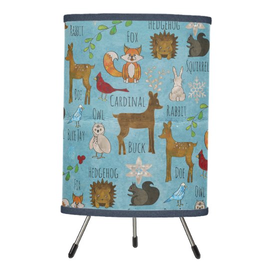 Cute Woodland Creatures Tripod Lamp Zazzle Com