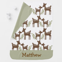 Cute Woodland Deer Baby Blanket