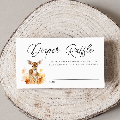 Cute Woodland Deer Baby Shower Diaper Raffle Enclosure Card