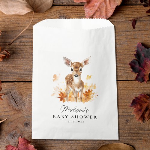 Cute Woodland Deer Fall Baby Shower Favor Bag