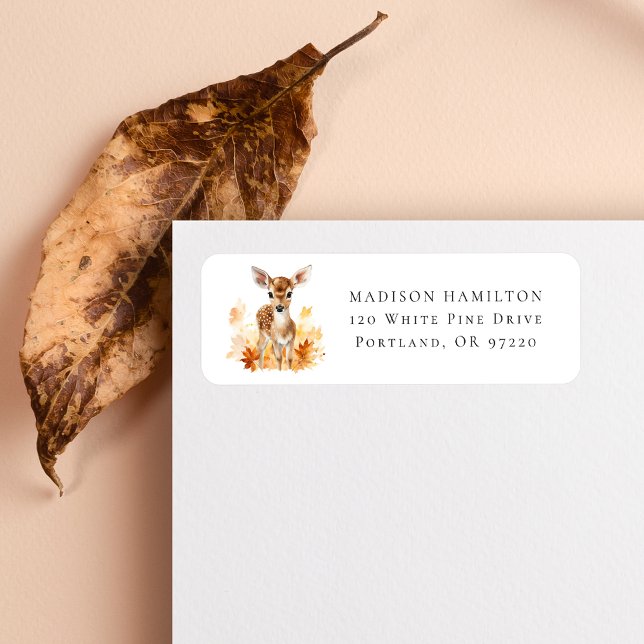 Cute Woodland Deer Return Address Label (Creator Uploaded)