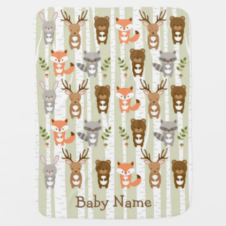 Cute Woodland Forest Animal Baby Blanket
