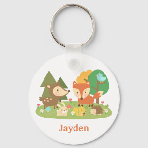 Cute Woodland Forest Animal For Kids Keychain