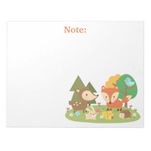 Cute Woodland Forest Animal For Kids Notepad