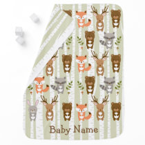 Cute Woodland Forest Animal Receiving Blanket