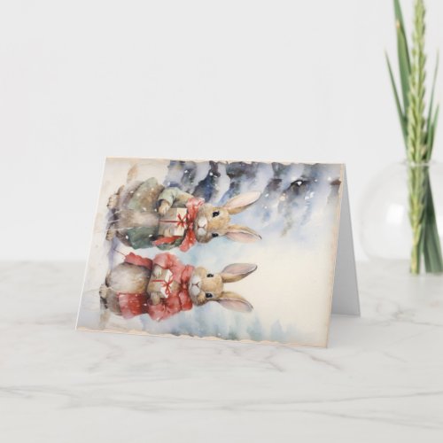 Cute Woodland Forest Animals Christmas Greeting Card