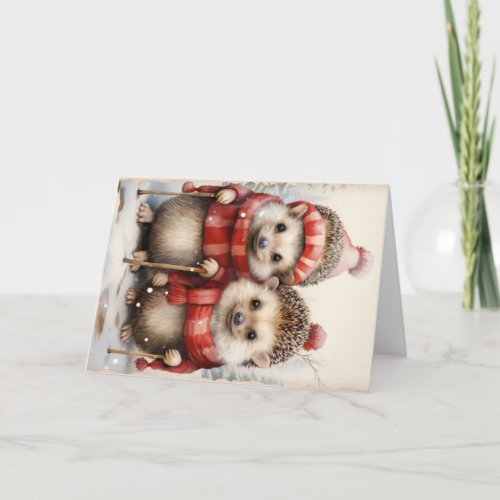 Cute Woodland Forest Animals Christmas Greeting Card