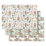 Cute Woodland Forest Animals Greenery Leaves Wrapping Paper Sheets