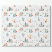 Titiweet Woodland Forest Animals Holiday Wrapping Paper - Drew & Jonathan