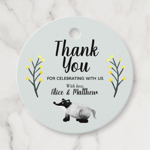 Cute Woodland Forest Animals Neutral Baby Shower Favor Tags