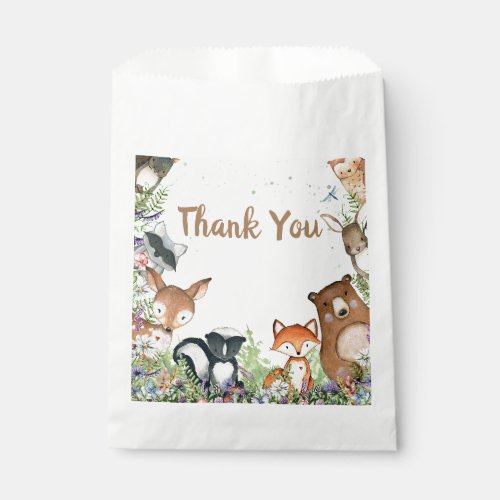 Cute Woodland Forest Animals Party Treats Favor Bag