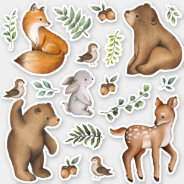 Cute Woodland Forest Animals Scrapbook Stationery Sticker at Zazzle