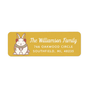 Cute Woodland Forest Bunny Rabbit Christmas Label