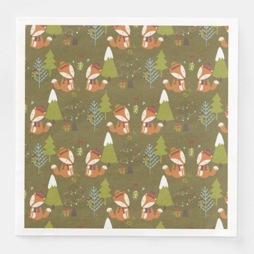 Cute Woodland Forest Paper Dinner Napkins