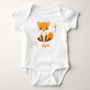 Cute Woodland Fox Baby Bodysuit