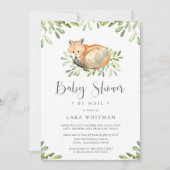 Cute Woodland Fox Baby Shower by Mail Invitation (Front)