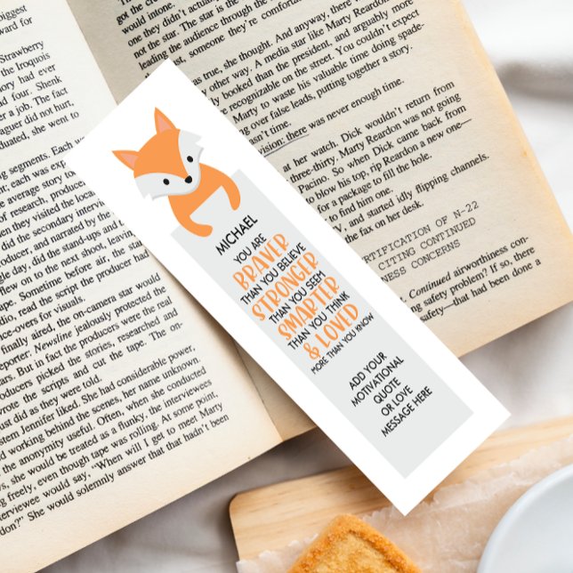  Cute Woodland Fox & Inspirational Quote Kids Bookmarks (Creator Uploaded)
