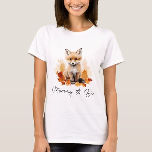 Cute Woodland Fox Mommy to Be T_Shirt