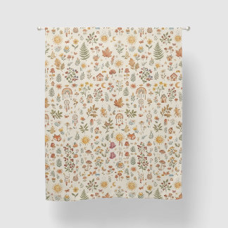 Cute Woodland Fox Nursery Sun Rainbow Pattern Blackout Curtains