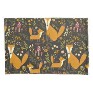Cute Woodland Fox Pattern Bedroom or Nursery Pillow Case
