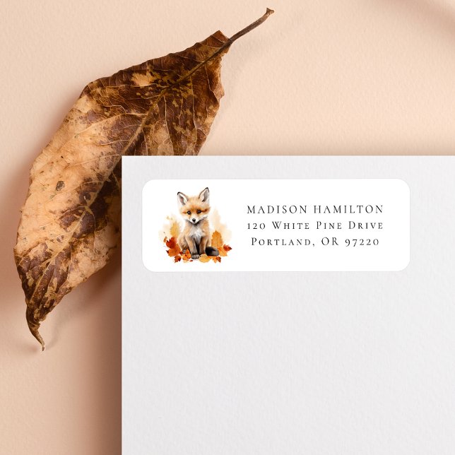 Cute Woodland Fox Return Address Label (Creator Uploaded)