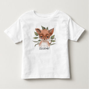 Cute Woodland Fox with Child's Name Toddler T-shirt