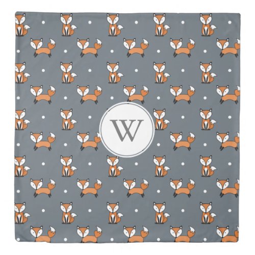 Cute Woodland Foxes Personalized Duvet Cover