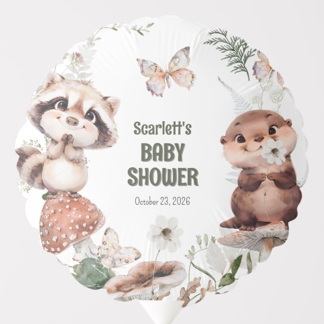 Cute Woodland Friends Baby Shower Balloon (Front)