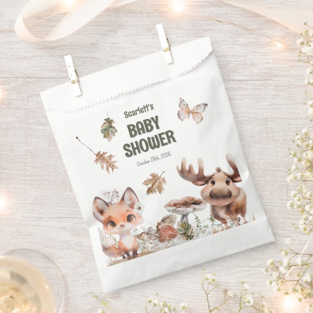 Cute Woodland Friends Baby Shower Favor Bag (Clipped)