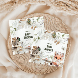Cute Woodland Friends Baby Shower Napkins