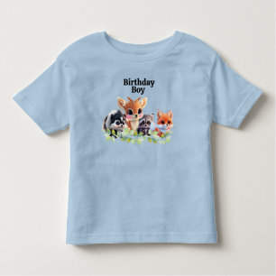 Cute Woodland friends fox skunk raccoon deer Toddler T-shirt