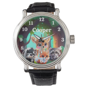 Cute Woodland friends fox skunk raccoon deer Watch