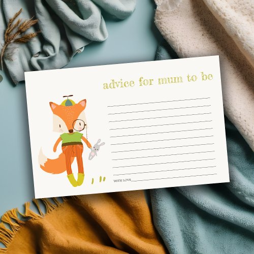 Cute Woodland Fun Fox Advice For Mum Baby Shower