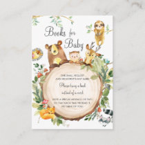 Cute Woodland Greenery Baby Shower Bring a Book Enclosure Card