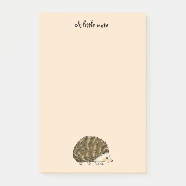 Cute Woodland Hedgehog Illustration Post-it Notes (Front)