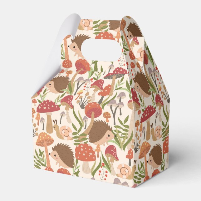 cute woodland hedgehog lovers tiled party  favor boxes (Front Side)