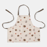 Cute Woodland Hedgehog &amp; Mushroom Pattern Apron