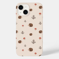 Cute Woodland Hedgehog & Mushroom Pattern