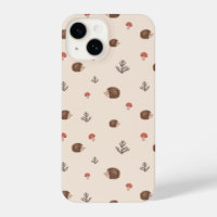 Cute Woodland Hedgehog & Mushroom Pattern