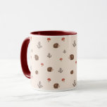 Cute Woodland Hedgehog &amp; Mushroom Pattern Mug