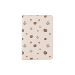 Cute Woodland Hedgehog &amp; Mushroom Pattern Passport Holder