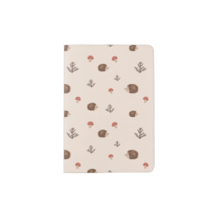Cute Woodland Hedgehog & Mushroom Pattern Passport Holder